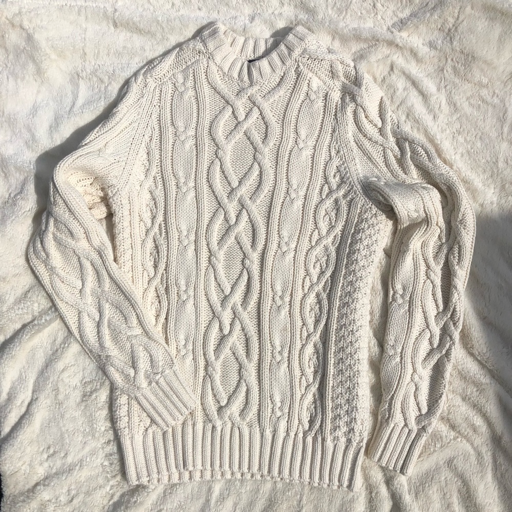 Land’s End Drifter Cream Knit Sweater - Picture 2 of 3